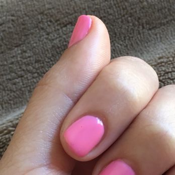 Divas Nails - Hard to see but there are bubbles and cuticles aren't cleaned well - Nail Salons Near Me - Northridge, California