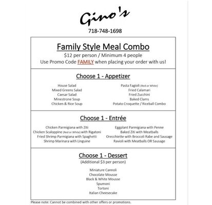 Menu photo 6 Gino's Restaurant Brooklyn, NY