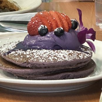 Guieb Cafe - Ube Mascarpone Pancakes - New American Near Me - Honolulu, Hawaii
