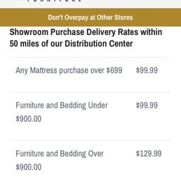 Delivery fees from their own website Delivery fees from their own website
