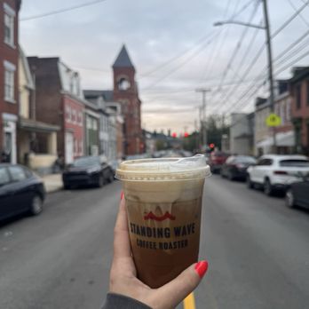 Standing Wave - Iced macadamia milk latte with maple and cold foam - Coffee Roasteries Near Me - Pittsburgh, Pennsylvania Standing Wave - Iced macadamia milk latte with maple and cold foam - Coffee Roasteries Near Me - Pittsburgh, Pennsylvania