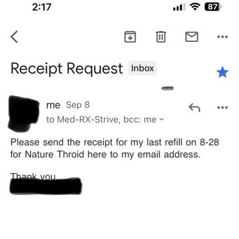 Strive Compounding Pharmacy - Request "again" for receipt after not getting one with 8/28 order - Pharmacy Near Me - Gilbert, Arizona Strive Compounding Pharmacy - Request "again" for receipt after not getting one with 8/28 order - Pharmacy Near Me - Gilbert, Arizona