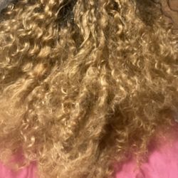 Bad mix of 2 different kinds of hair. Notice the garbled up bottom. Knotted ,plastic like.