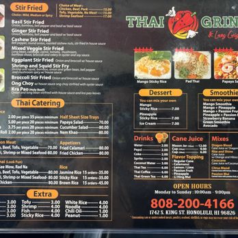 Thai Grindz & Laos Cusine - Menu - Thai Near Me - Honolulu, Hawaii Thai Grindz & Laos Cusine - Menu - Thai Near Me - Honolulu, Hawaii
