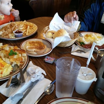 Stagecoach Restaurant - [From left to right] Shrimp omlette, kids chicken strip and fries, and egg plate - American Near Me - Elk Grove, California
