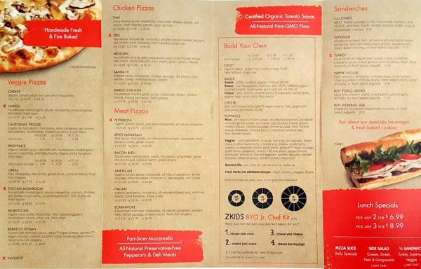 Menu photo 2 Zpizza Ladera Ranch, CA Menu photo 2 Zpizza Ladera Ranch, CA