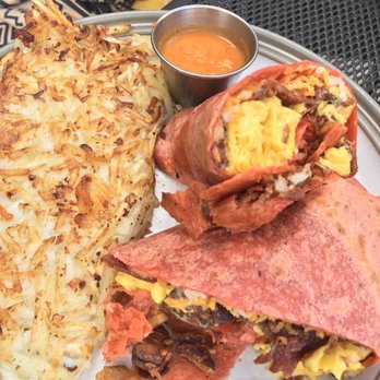 The Hideout Kitchen - Breakfast Burrito Sandwich - chipotle salsa is - New American Near Me - Lafayette, California The Hideout Kitchen - Breakfast Burrito Sandwich - chipotle salsa is - New American Near Me - Lafayette, California