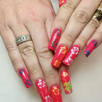 PB Luxury Nails - Hawaiian Flower nails - Nail Salons Near Me - San Diego, California PB Luxury Nails - Hawaiian Flower nails - Nail Salons Near Me - San Diego, California