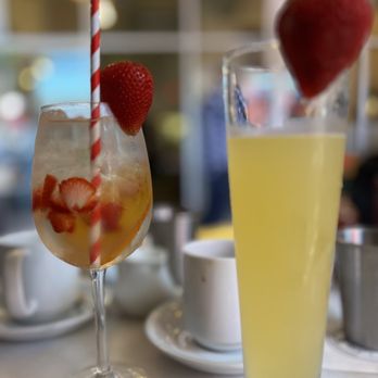 Immigrant Son Caffe - White Sangria and pineapple mimosa - New American Near Me - Ventura, California
