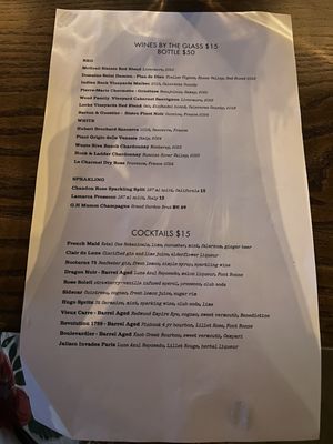 Menu photo 2 Le Nocturne Livermore, CA