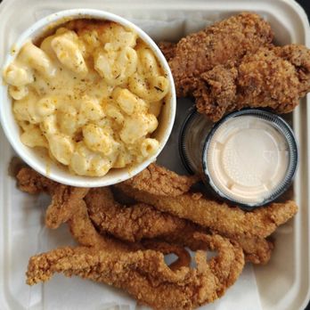 Fish Bones - Catfish strips, chicken wings, and a cup of mac and cheese - Soul Food Near Me - Yakima, Washington Fish Bones - Catfish strips, chicken wings, and a cup of mac and cheese - Soul Food Near Me - Yakima, Washington