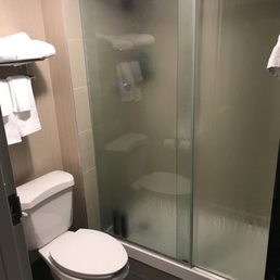 Very small bathroom with poor layout. The shower is small and there is no way to turn the shower on until you are in it.