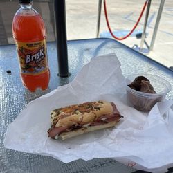 Subs N' Sips - sandwich, cool, drink, meat for the dog.