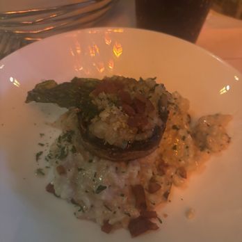 Mezzo Bistro Italiano - Roasted Portobello filled with creamy pancetta-mushroom risotto - Italian Near Me - Las Vegas, Nevada