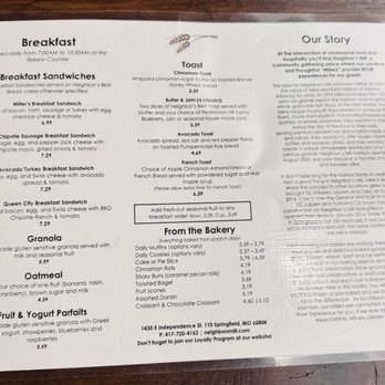 Neighbor's Mill Bakery & Cafe - Menu - June 2026 - Bakeries Near Me - Springfield, Missouri Neighbor's Mill Bakery & Cafe - Menu - June 2026 - Bakeries Near Me - Springfield, Missouri