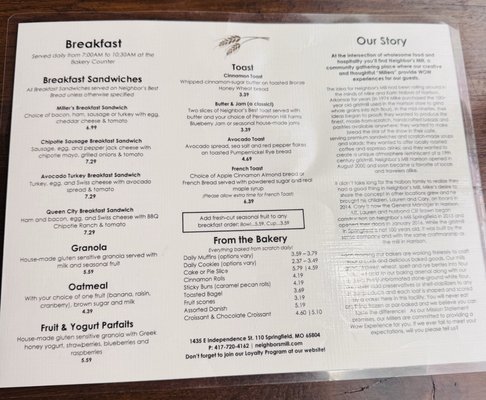 Menu photo 2 Neighbor's Mill Bakery & Cafe Springfield, MO Menu photo 2 Neighbor's Mill Bakery & Cafe Springfield, MO