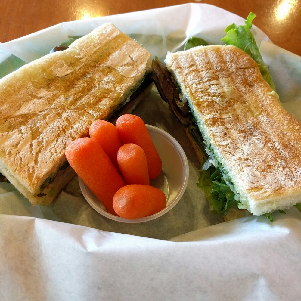 Cloud Forest Cafe - Cloud Forest Panini with a side of carrot sticks - Coffee & Tea Near Me - Davis, California