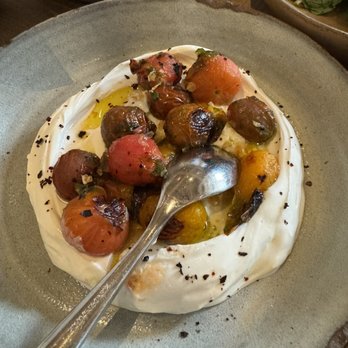 Rumis Kitchen - Labneh with blistered tomatoes--heaven! - Persian/Iranian Near Me - Houston, Texas Rumis Kitchen - Labneh with blistered tomatoes--heaven! - Persian/Iranian Near Me - Houston, Texas