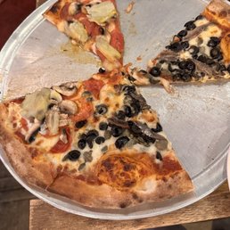 We couldn't wait, sorry. That was Bella Mia and Putanesca pizza. No doubt the best pizza in New Jersey. We couldn't wait, sorry. That was Bella Mia and Putanesca pizza. No doubt the best pizza in New Jersey.