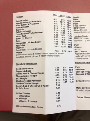 Menu photo 2 Michael's Sandwich Shop Woodlyn, PA