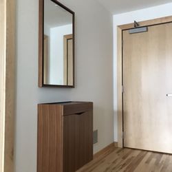 International Design Center - Bdi Ciao 2 Door Cabinet (perfect for storage and keys) with the matching Ciao mirror