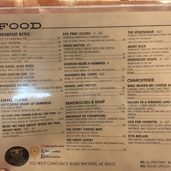 First Draft Book Bar - Literary-Inspired Menu - Bookstores Near Me - Phoenix, Arizona