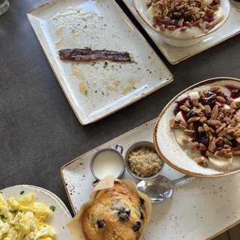 First Watch - Steel cut oatmeal with blueberry muffin and A le carte eggs - Breakfast & Brunch Near Me - Broken Arrow, Oklahoma