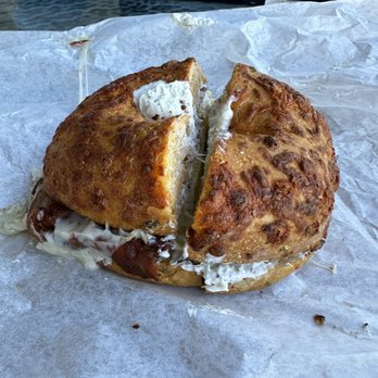 Brew-Za-Bagels - Jalapeño cheddar bagel sandwich - Bagels Near Me - Venice, Florida