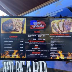 Red Beard Barbecue - Menu