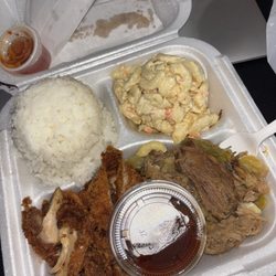 Pupule Hawaiian BBQ - Chicken katsu & kalua pig w/ Mac salad & rice!