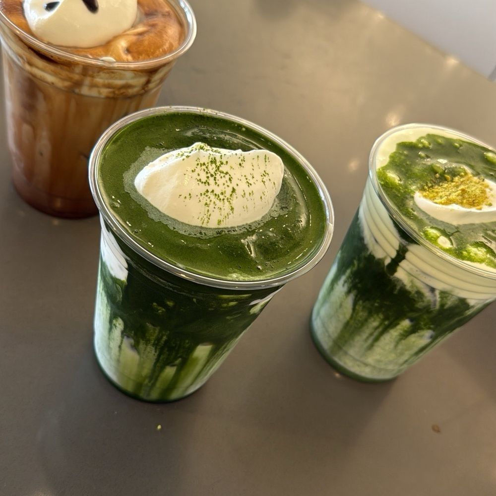 Re Coffee - Pistachio cream top matcha, matcha cream top and Mocha cream top latte - Desserts Near Me - Northridge, California