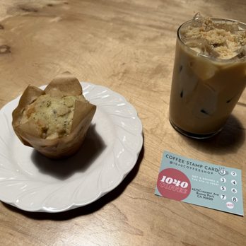 1040 Coffee - lemon poppy muffin and butterscotch latte - Coffee & Tea Near Me - Buena Park, California