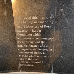 Steveston Fishermen's Memorial - Descriptive plaque on interior panel.