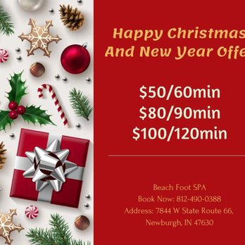 Beach Foot Spa - Great News!!!! Here is the Christmas and New Year offer!!! Do not miss this great promotion!!! Book now: (812)490-0388 - Massage Near Me - Newburgh, Indiana Beach Foot Spa - Great News!!!! Here is the Christmas and New Year offer!!! Do not miss this great promotion!!! Book now: (812)490-0388 - Massage Near Me - Newburgh, Indiana