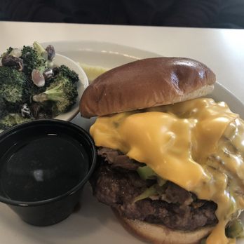 Broadway Diner - Philly Burger with Broccoli Salad - American Near Me - Baraboo, Wisconsin