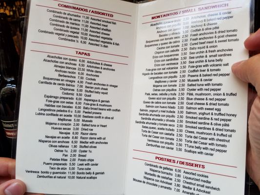 Menu photo 8 Quimet & Quimet Barcelona, B