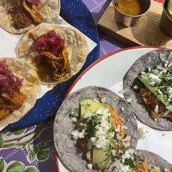 La Taquería - Pulled pork (left). Chicken tingas (right)