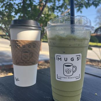 Mugs Coffee Roasters - Whittier - Iced matcha latte and a hot banana horchata latte - Coffee & Tea Near Me - Whittier, California Mugs Coffee Roasters - Whittier - Iced matcha latte and a hot banana horchata latte - Coffee & Tea Near Me - Whittier, California