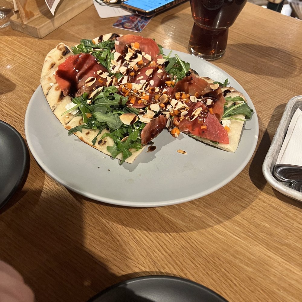WeldWerks Brewing - Beet and goat cheese flat bread - Breweries Near Me - Greeley, Colorado