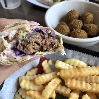 Jerusalem Bakery & Grill - Kafta sandwich with falafel on the side - Bakeries Near Me - Marietta, Georgia