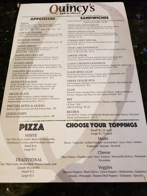 Menu photo 2 Quincy's Bar and Grille Gaithersburg, MD Menu photo 2 Quincy's Bar and Grille Gaithersburg, MD