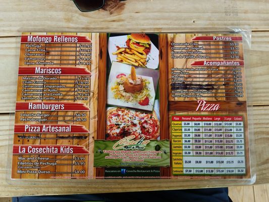 Menu photo 1 Cosecha Restaurant & Pizza Barranquitas, PR