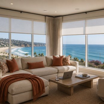 Window Spaces - Roller Shades over-looking the Pacific ocean, La Jolla, CA - Shades & Blinds Near Me Window Spaces - Roller Shades over-looking the Pacific ocean, La Jolla, CA - Shades & Blinds Near Me