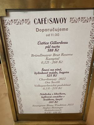 Menu photo 6 Café Savoy Prague, PR
