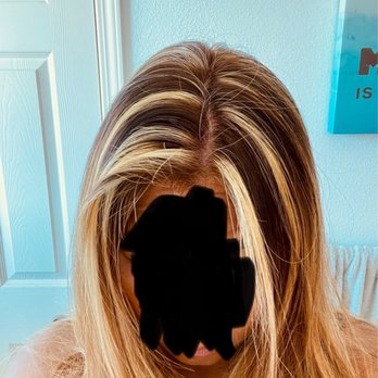 Garbos Salon - Bad highlights job..  very big and chunky, sloppy job. - Hair Salons Near Me - Laguna Niguel, California