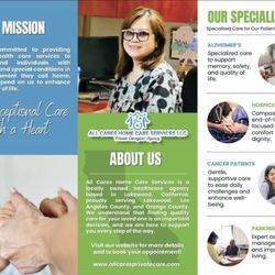 All Cares Home Care Services - Caregiver Agency 562-881-5551 24/7 Home care services Brochure