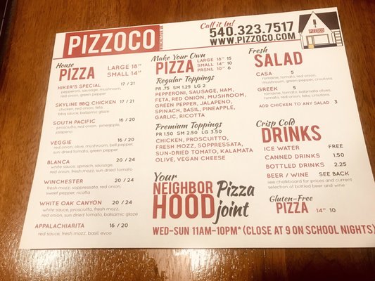Menu photo 6 Pizzoco Pizza Parlor Winchester, VA