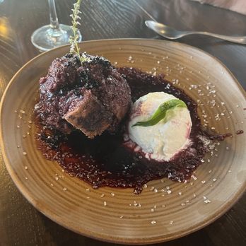 The Restaurant at Kellogg Ranch - Huckleberry bread pudding - New American Near Me - Pomona, California