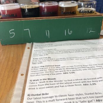 Sawmill Brewing Company - Fantastic flight! - Brewpubs Near Me - Merrill, Wisconsin