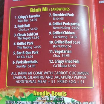 Crispy Banh Mi - Menu - Sandwiches Near Me - Charlotte, North Carolina Crispy Banh Mi - Menu - Sandwiches Near Me - Charlotte, North Carolina